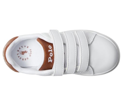 POLO RALPH LAUREN Baby Girl's Heritage Court III EZ (Toddler) White/Tan 7.5 Toddler M2