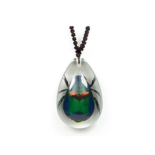 BicBugs scarab beetle necklace green