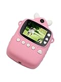 Kinder Sofortdruck Digitalkamera, 2,4 Zoll HD Bildschirm mit 16MP Foto und 1080P Video, Kompaktes ABS Design mit Druckpapier in Rosa
