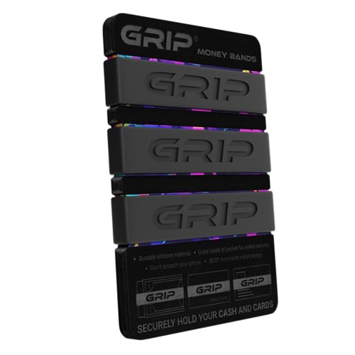 Grip Money Bands (Pack of 3) - BLACK - Premium Silicone Band for Cash & Cards - Slim & Durable Design2