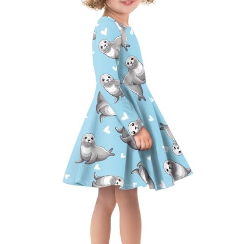 Cumagical Girls Fall Winter Dress Long Sleeve A Line Casual Dance Clothes for Toddler Girls4