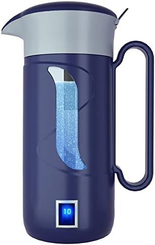 GOSOIT Hydrogen Alkaline Water Flask Jug Maker Machine Generator Hydrogen Water Bottle Pitcher Ionize System with SPE & PEM Tech, Make Hydrogen Content to 800-1200 PPB (Blue)