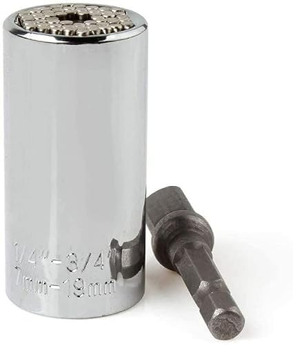 BANTER Eagle Enterprise Wrench Tool Kit, Universal Torque Wrench Head Set, Power Drill Adapted Universal Socket Grip, Socket Sleeve 7-19mm Power Drill Ratchet Bushing Spanner Key Grip Hand Tools,