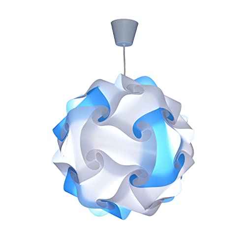 CREATIV LAMP - Suspension Luminaire - Lustre Chambre Prêt à Être Branché | Abat-Jour à Suspendre au Plafond| | Pour Décoration Salon, Chambre Enfants, Ado, Adultes (Mix Bleu et Blanc)