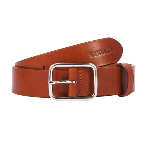 Premium Full-grain Leather Belt for Men’s, 5mm Thick, Casual, Durable, Steel Buckle, Brown