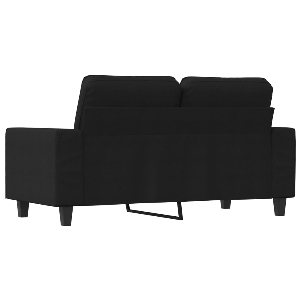 Sofá de dos plazas, color negro, 154 x 77 x 80 cm, funda de tela con estructura de metal, diseño moderno, pequeño sofá para salón, oficina, pasillo, dormitorio