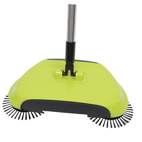 Alipis Hand Push Floor Sweeper with 360° Rotating Broom and Dustpan, Multi-Function Cleaning Mop for Household Floors, Non-Electric Manual Sweeping Machine for Home Use, Green