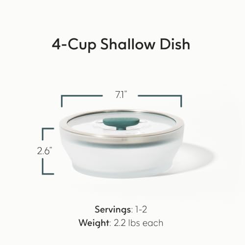 Image of Anyday Microwave Cookware | Microwave Safe Containers | Microwave Cooking Bowls | Mixing Bowl with Lid | Borosilicate Glass Containers with Lid, 18cm / 0.95L