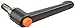 Die Cast Zinc Adjustable Handle with Orange Push Button, S/S Threaded Stud, 2-15/32" Length, 1-49/64" Height, 5/16"-18 TPI Thread, 1-9/16" Thread Length (Pack of 1)