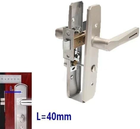 Keyless Handle Door Lock for Bedroom Bathroom Women Cloakroom Fitting Room Toilet Public Convenience MS526 1Pcs(Nickel 1pcs L 40mm)