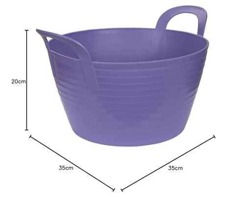 Kerbl Trog FlexBag lila (Flexibler Futtertrog, Müslischüssel, Fassungsvermögen 12 Liter, Futtereimer mit Zwei Griffen)