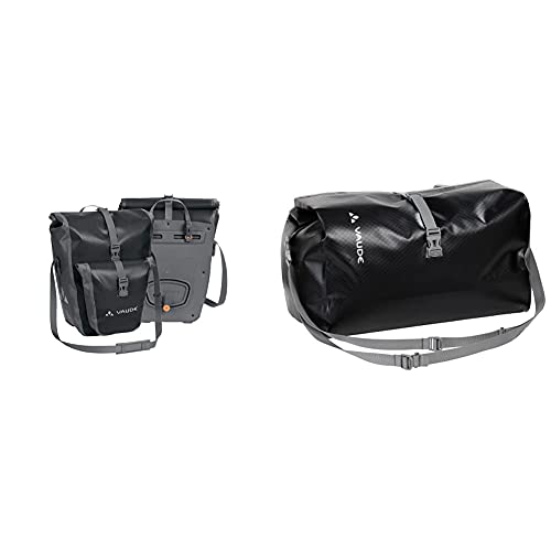 VAUDE Radtasche Aqua Back Plus, Black, One Size, 124120100 & Radtasche Top Case (PL), Black, One Size, 124160100