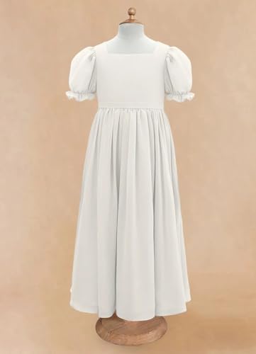 Long Chiffon Junior Bridesmaid Dresses for Wedding with Sleeve Formal Flower Girl Dress for Teens4