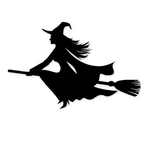 Younikat I Pegatina bruja voladora I 15 x 10 cm I negra I adhesiva para coche I camión I moto I ciclomotor I scooter I vehículos I resistente a rayos UV y intemperie I apta para el lavado I kfz_250