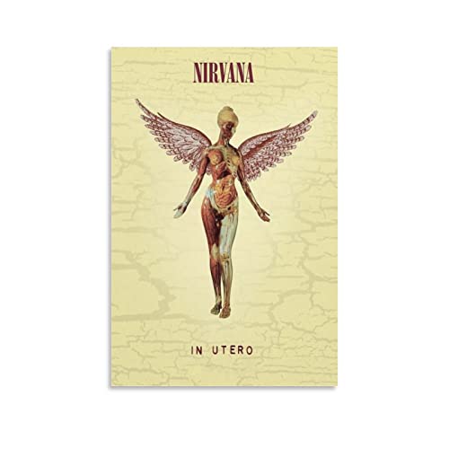 NIRVANA IN UTERO – Poster vintage sur toile unique pour décoration d'intérieur (50 x 75 cm)
