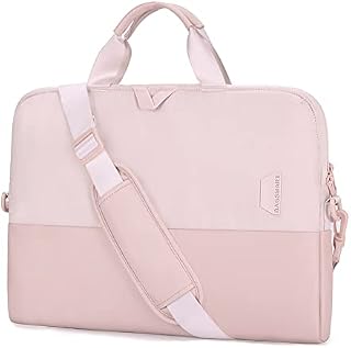 bagsmart Laptop Bag for Women, 15.6 Inch Laptop Case Slim Computer Bag Briefcase, Light Pink