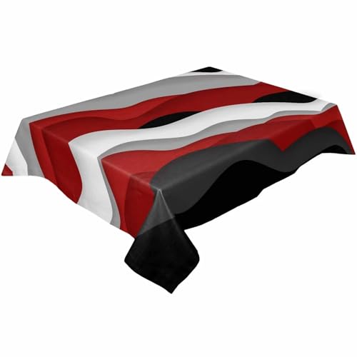MAQDDO Nappe imperméable dégradé Noir et Rouge, Fournitures de décoration fête, Nappe rectangulaire for Table Cuisine pour Mangerr(137x137cm)