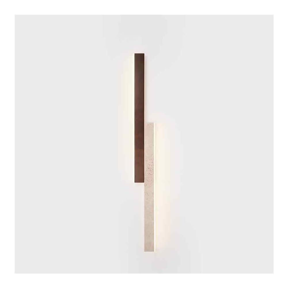 TONFON Modern Travertine Wall Lamp Wabi Sabi Linear Strip Wall Sconce Bar Home Decoration Wall Lantern for Bedroom Bedside Living Room Study Room Corridor Entryway Restaurant