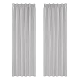 Contenido - Hecho de poliéster 100% importado de alta calidad, cada paquete contiene un juego de 2 cortinas Fruncidas. Cada panel mide 140x240cm. Se vende sin los ganchos