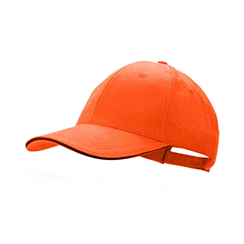 BLUECHOLON Casquette Baseball Padel Golf Casquette 6 Panneaux 100% coton Coiffure Fermeture Ajustable Casquette Homme Casquettes Femme Casquette Unisexe, orange, 58 Cover