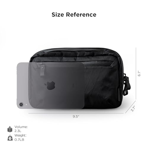 ALPAKA Elements Tech Case Max X-Pac VX21 - Keeps You Clutter-Free - Transforms into Sling Bag with Adjustable Strap, Weatherproof Fabric fits iPad Mini Series, Black