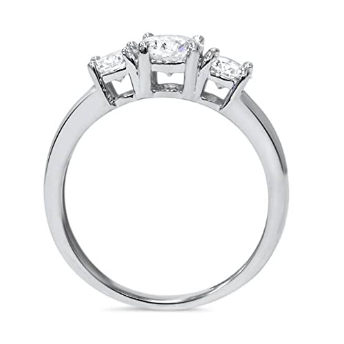 Pompeii 1ct Diamond 3 Three Stone Engagement Ring 10K White Gold3