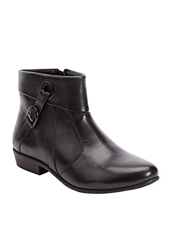 Comfortview Terri Leather Bootie Short Ankle Boot Women's Winter Shoes (Wide Widths Available)