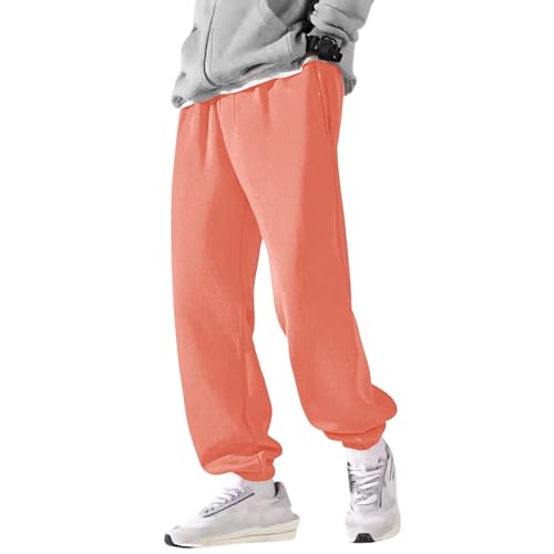Boys Baggy Sweatpants Open Bottom Fleece Lined Sweats Pants Wide Straight Leg Elastic Waist Athletic Trousers