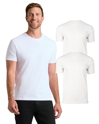 Image of True Classic Men's T-Shirt – Short Sleeve Crew Neck T-Shirts for Men UK, Cotton Blend Men's T-Shirts, Novelty Tshirts Men UK, Pack of 2, White, 3XL