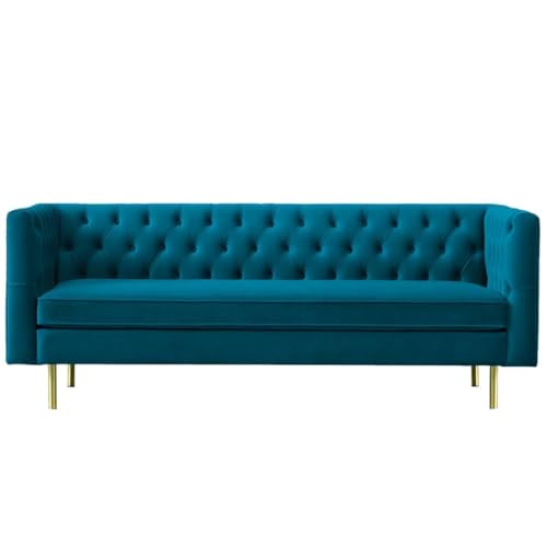 Image of Chesterfield Traditional 3 Seater Luxury Sofa Loving Sofa Button Tufted for Living Room, Guest Room, Bedroom, and Your Loving Space (Navy Blue)