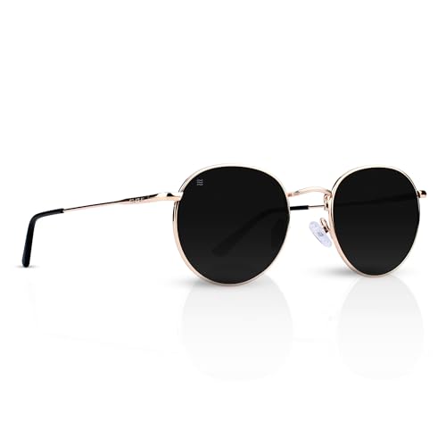 NEVEN Penny Men's Polarized Sunglasses - Retro-Cool Round Aviator Sunglasses - Minimalist UV Protection Fashion Glasses.