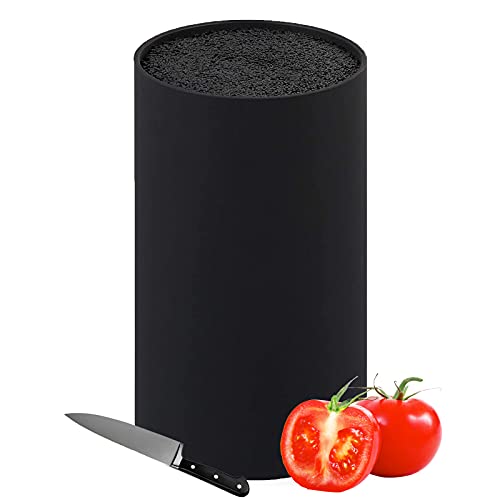 Bloc Couteau Universel Vide Noir Et Support à Couteaux De Cuisine Stable avec Inserts De Protection