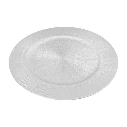 100 Platos Cargadores Redondos Plata 13 pulgadas miniatura 5