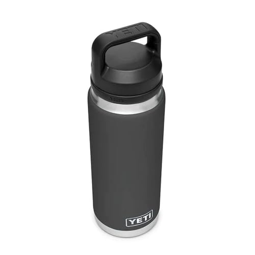 Image of YETI Rambler Bottle Chug, Vaccum Insulated Stainless Steel Bottle with Leakproof Chug Cap, Charcoal, 26 oz (769ml)