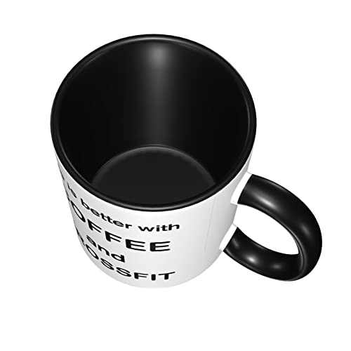 Taza Crossfit – Life is Better with Coffee and Crossfit – Divertido regalo para Crossfit, divertida taza de café de… - Imagen 5