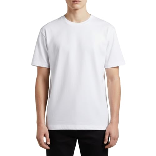 HORNBILL Men's White T-Shirt 1 Pack, Large, 100% Cotton Crew Neck Tee - image 2