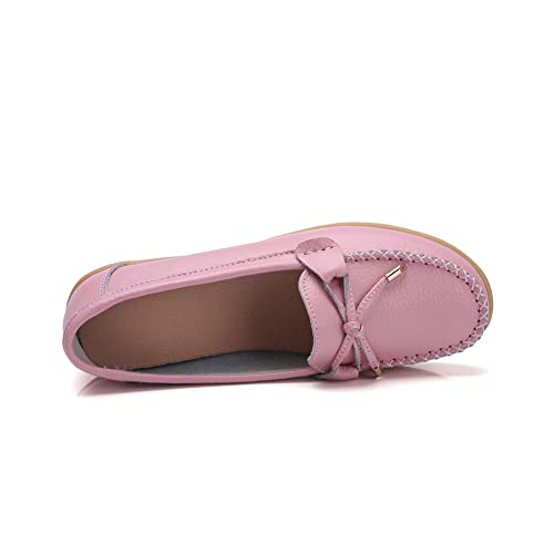 Image of Momuk Women's Penny Loafers Leather Driving Moccasins Slip On Boat Shoes Fashion Comfort Flats