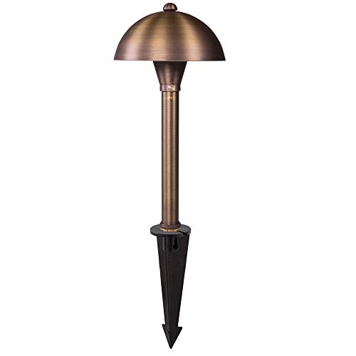 80% Off Discount VOLT Mushroom 12V Brass Mini Path Light (6" Shade, 13" Tall)