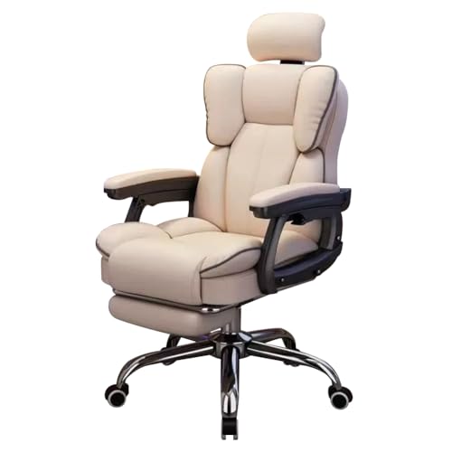 ゲーミングチェア オットマン付き PUレザー デスクチェア 椅子 pcチェア ヘッドレスト付き 140°リクライニング げーみんくチェア ハイバック ヘッ gaming chair 腰痛対策 防水・防汚・通気性 高さ調節可能 蒸れない座面(ホワイト)