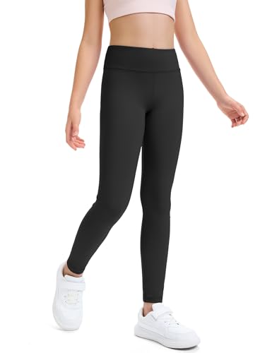 HASMES Girls Athletic Leggings High Waisted Comfort Soft Elastic Yoga Dance Running Pants with Pockets Activewear3