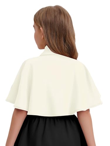 Girls Elegant Princess Shawl Shoulder Cape Birthday Party Communion Wraps Shrug Capelets Flower Girl Cover up4