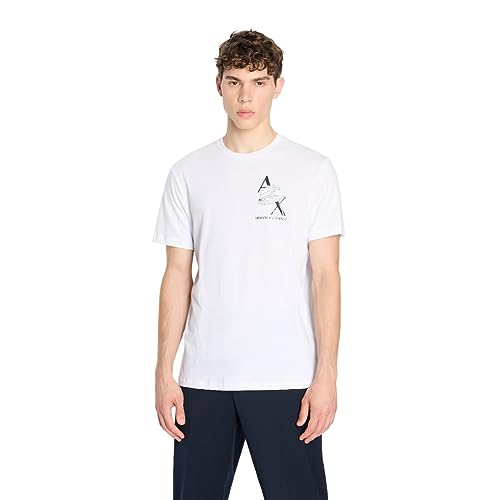 Armani Exchange Men's Slim Fit AX Eagle Tee, White, XXL