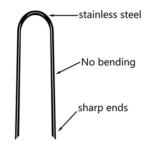 Image of Heavy Duty Trampoline Anchors High Wind U-Shaped Sharp Ends Ground Anchor Galvanized Steel 11.8inch Safety Stakes for Soccer, Tents and Garden Decorations (Black 8pcs)