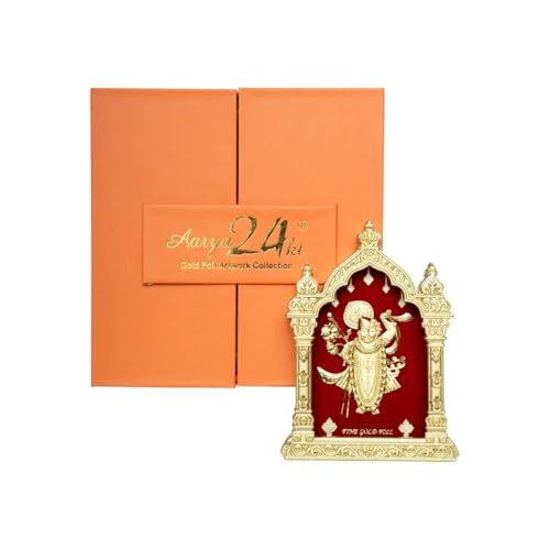 Image of EKA Temple Series Shreenath Ji |Gold Foil Tabel Top| Shrinathji Showpiece for Home Temple, Pooja Room & Office Decor | Ideal Festival, Housewarming & Spiritual Gift (9cm x 4cm x 11cm)