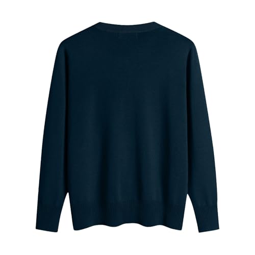OIOLOYJM Fall Cashmere Sweaters for Women 2025 V Neck Long Sleeve Tops Knitted Pullovers Lightweight Merino Wool Sweater