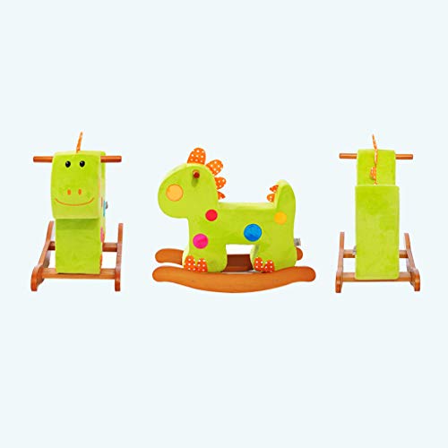 Schaukelpferd Baby Spielzeug Kindersitz Kinder Holz Pferd Rocking Horse Square Schaukelspielzeug HUYP (Color : Green) – Bild 5