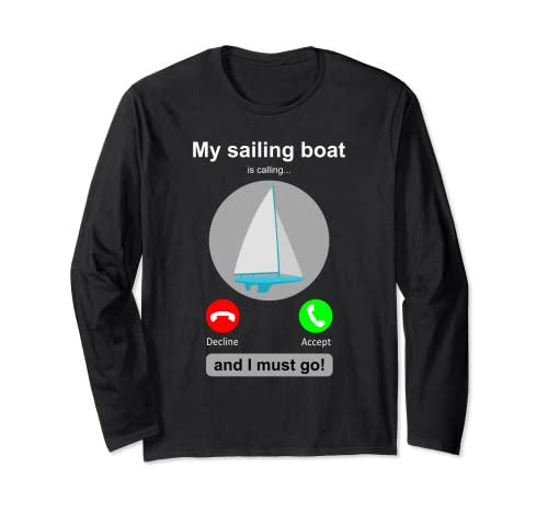 Camisa de barco de vela divertido Capitán de vela regalo para amantes de la vela Manga Larga