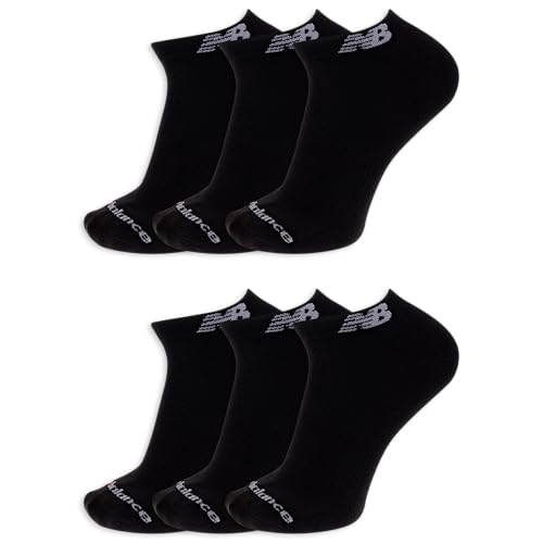 New Balance Unisex Low Cut Sock 6 Pair Pack Black Large
