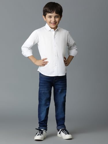 Image of Tales & Stories Boy's Solid Cotton Regular Fit Shirt-C100802