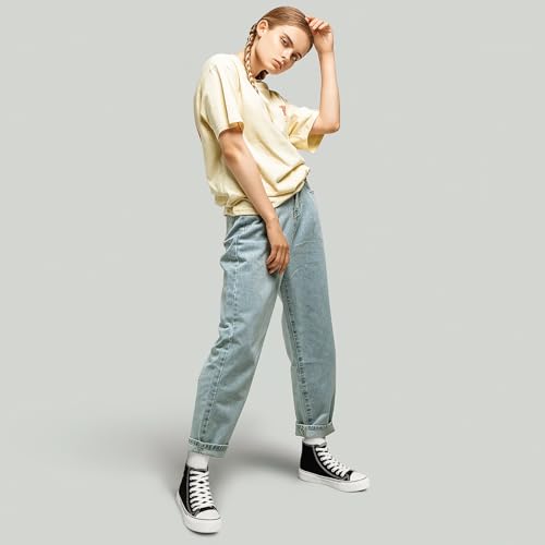 hash bubbie High Top Sneakers for Women Classic High Tops Canvas Shoes Lace up Women's Fashion Sneaker4